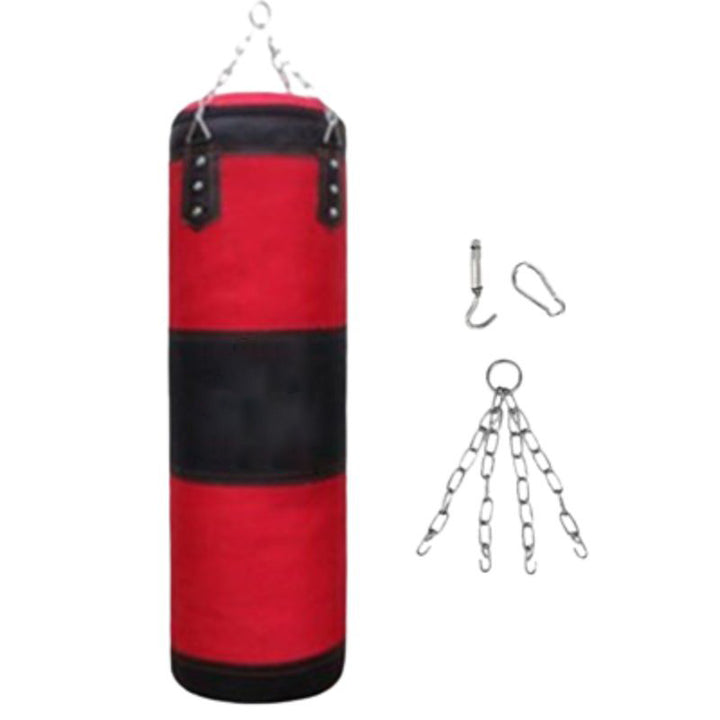 Premium Heavy Punching Sandbag – Durable Boxing Bag with Metal Chain Hook – Kick, Karate, Taekwondo Training – Includes Boxing Gloves, Wrist & Foot Guards, Shock-Absorbing Foam