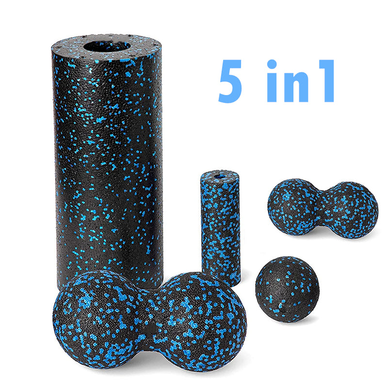 Premium EPP Fascia Massage Foam Rollers & Fitness Balls Set for Deep Tissue, Trigger Point Relief, Muscle Recovery, Yoga Column, and Core Strengthening, High-Density Lacrosse Balls for Back, Neck & Leg Soreness