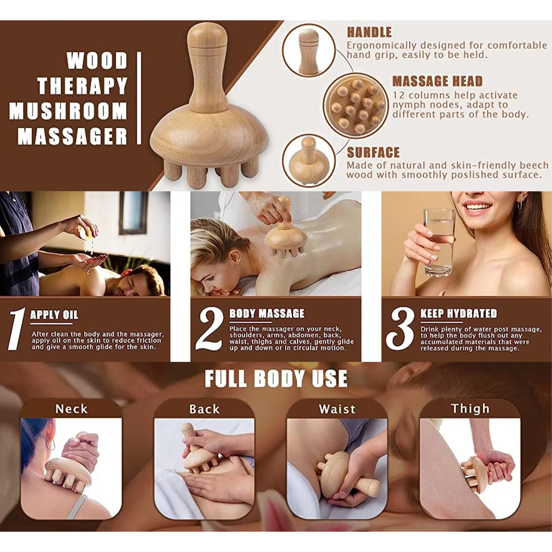 Premium Wooden Therapy Massage Tools – Complete Set for Body Shaping, Anti-Cellulite, Lymphatic Drainage, and Waist Sculpting, Ergonomic Design for Professional and Home Use