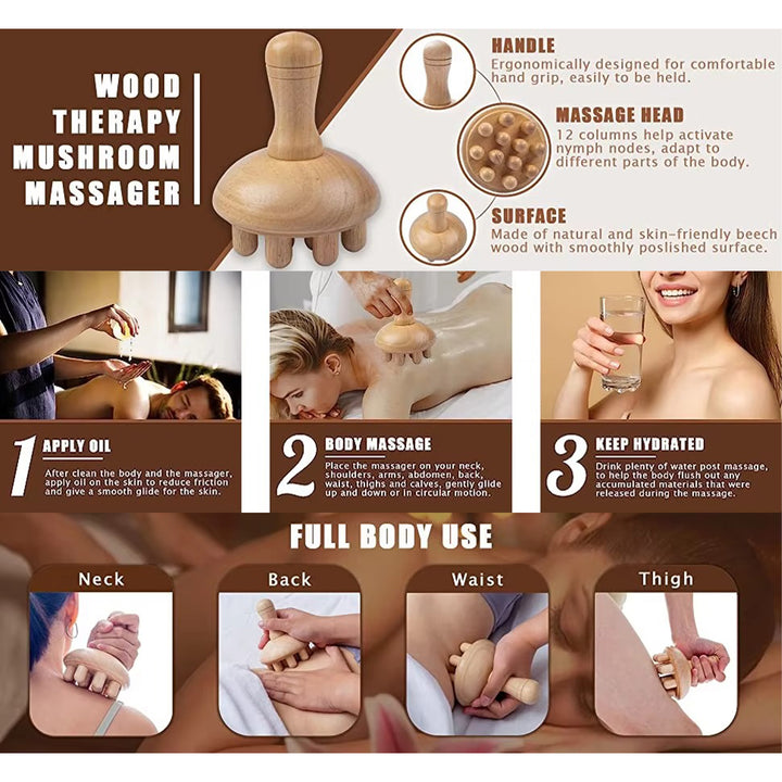 Premium Wooden Therapy Massage Tools – Complete Set for Body Shaping, Anti-Cellulite, Lymphatic Drainage, and Waist Sculpting, Ergonomic Design for Professional and Home Use