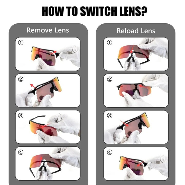 Premium Polarized Cycling Sunglasses – UV Protection, HD Lens, 1 or 4 Lens Options for Road, Mountain Bike & Outdoor Sports Eyewear for Men & Women