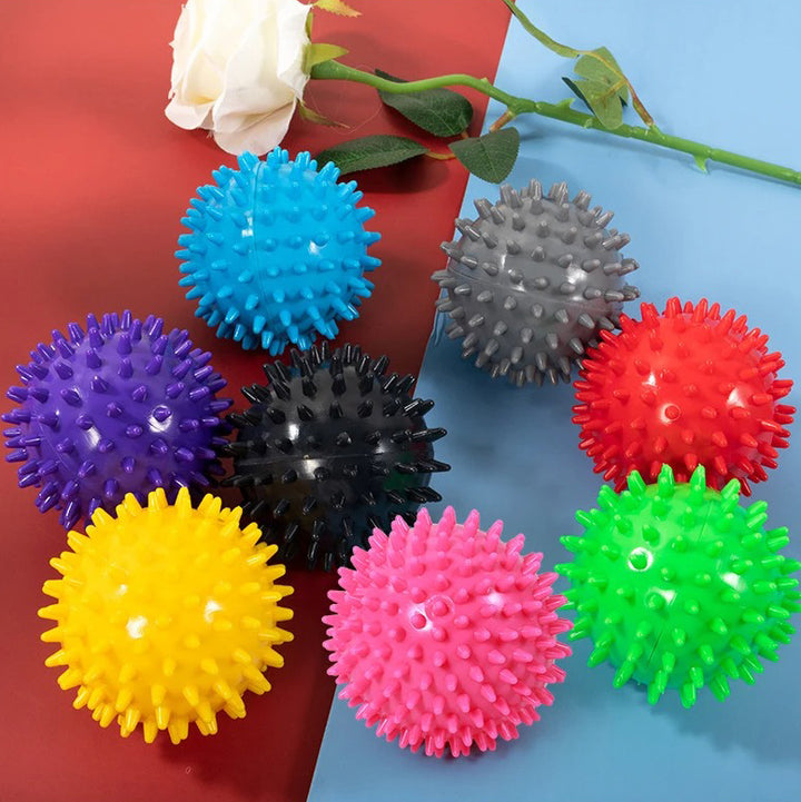 Premium PVC Spiky Massage Ball for Trigger Point Therapy, Pain Relief, and Plantar Fasciitis Treatment, 6cm Hedgehog Massage Ball for Foot & Hand Muscle Recovery