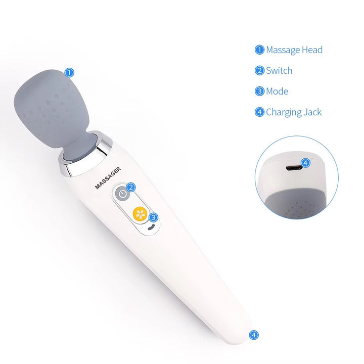 Premium USB Handheld Electric Massager – High Frequency Vibration Wand for Neck, Back, and Muscle Pain Relief, Deep Tissue Massage Machine with 5 Modes, Cordless Design, and Therapeutic Relief