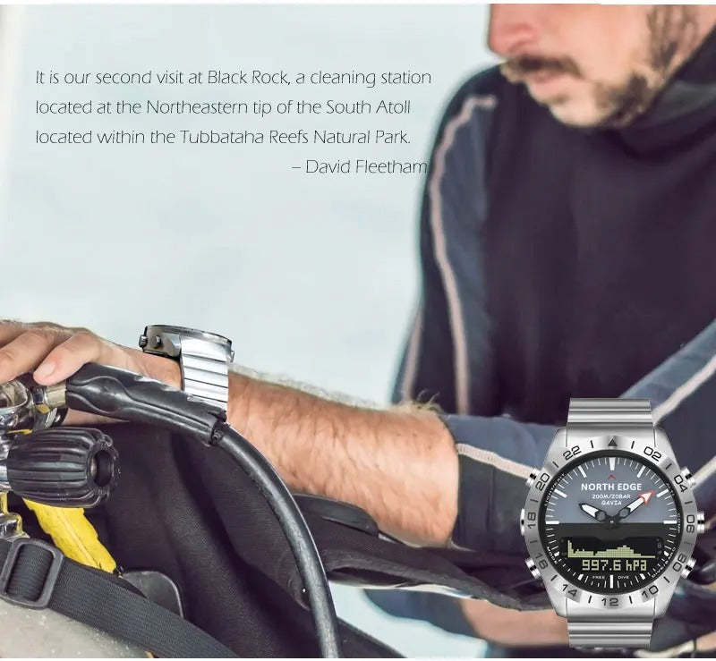 Premium Military Dive Watch for Men – 200M Waterproof, Altimeter, Compass, Barometer, Digital Clock, Thermometer, Pedometer, Stopwatch, Countdown Timer, EL Backlight