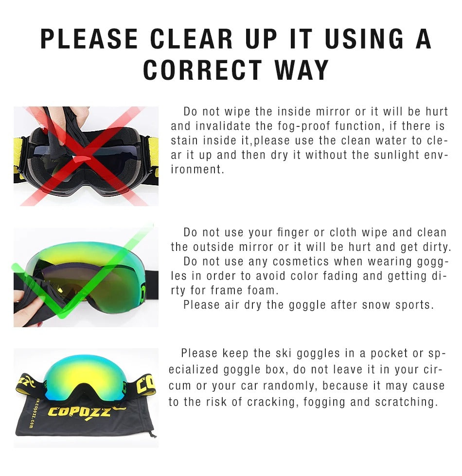 Premium Magnetic Ski Goggles – Quick-Change Lens, UV400 Protection, Anti-Fog, Explosion-Proof, Snowboard Ski Glasses for Men & Women, Includes Case and Yellow Lens