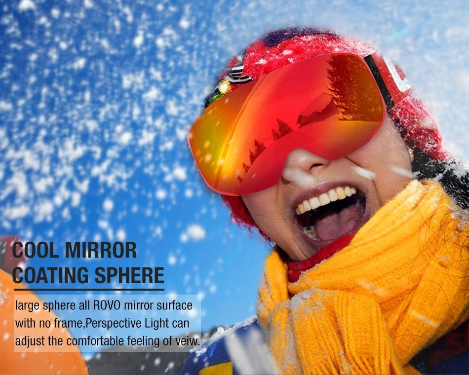 Premium Magnetic Ski Goggles – Quick-Change Lens, UV400 Protection, Anti-Fog, Explosion-Proof, Snowboard Ski Glasses for Men & Women, Includes Case and Yellow Lens