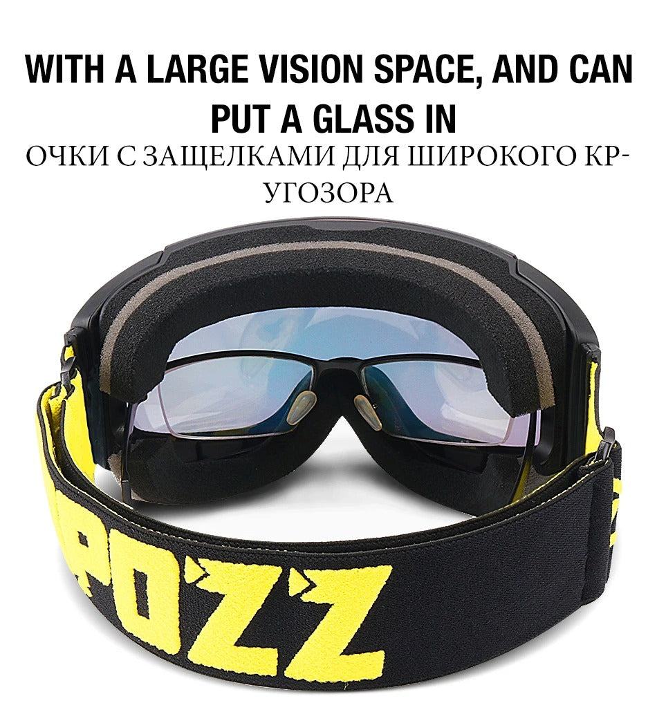 Premium Magnetic Ski Goggles – Quick-Change Lens, UV400 Protection, Anti-Fog, Explosion-Proof, Snowboard Ski Glasses for Men & Women, Includes Case and Yellow Lens