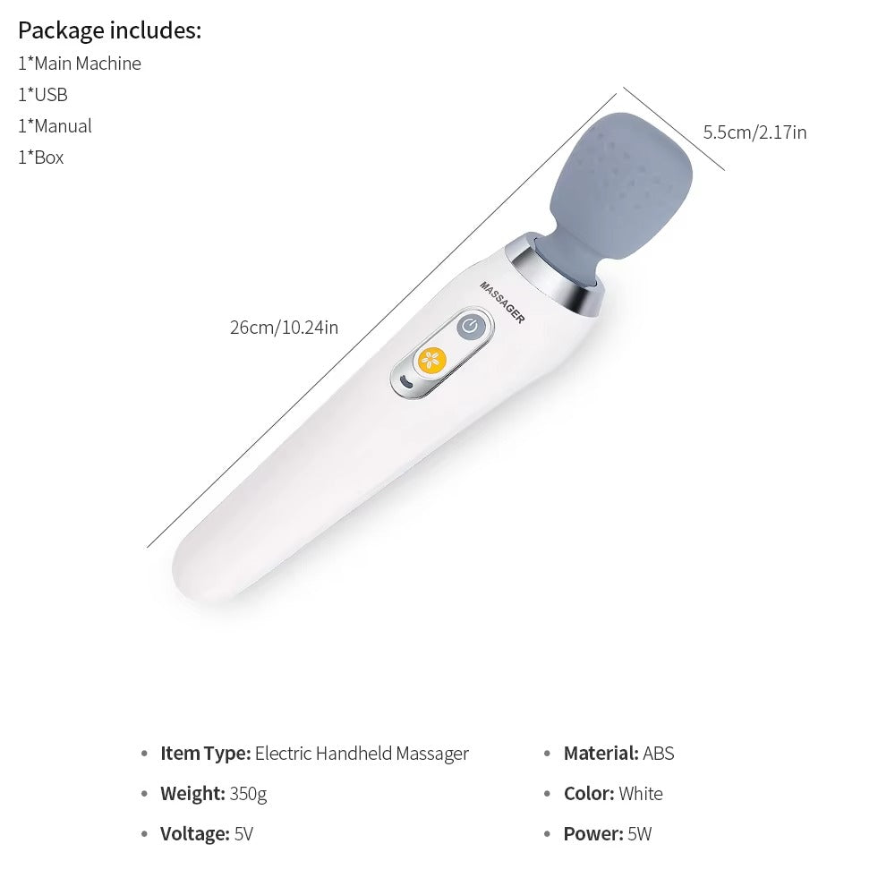 Premium USB Handheld Electric Massager – High Frequency Vibration Wand for Neck, Back, and Muscle Pain Relief, Deep Tissue Massage Machine with 5 Modes, Cordless Design, and Therapeutic Relief