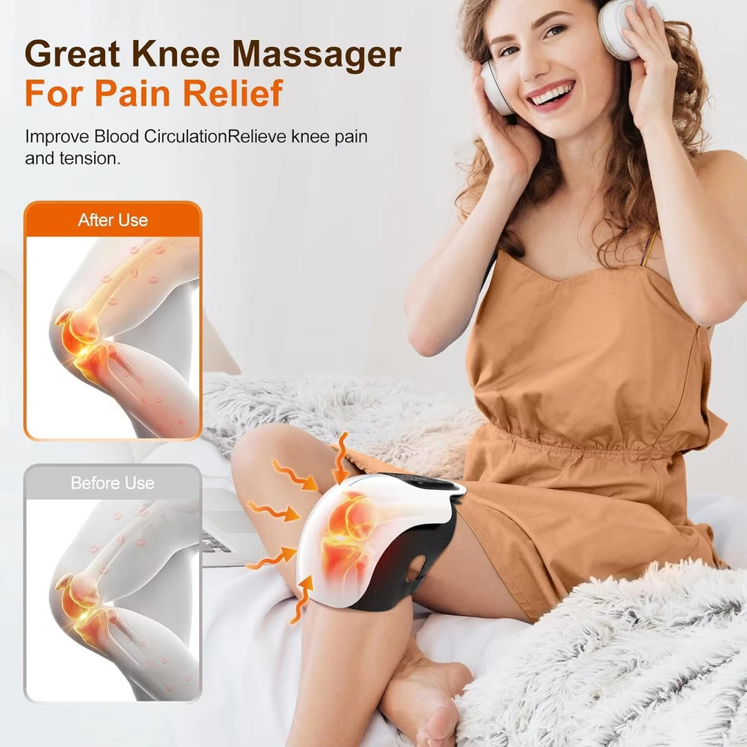 Premium Infrared Knee Massager – Pain Relief Device with Heat and Vibration Therapy for Swelling, Stiff Joints, Ligament
