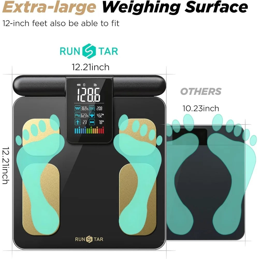 Premium Professional Smart Body Fat Scale – 8 Electrodes Body Composition Analyzer, Bioimpedance Technology, Accurate Weight Loss and Fitness Tracking, Perfect for Home Use