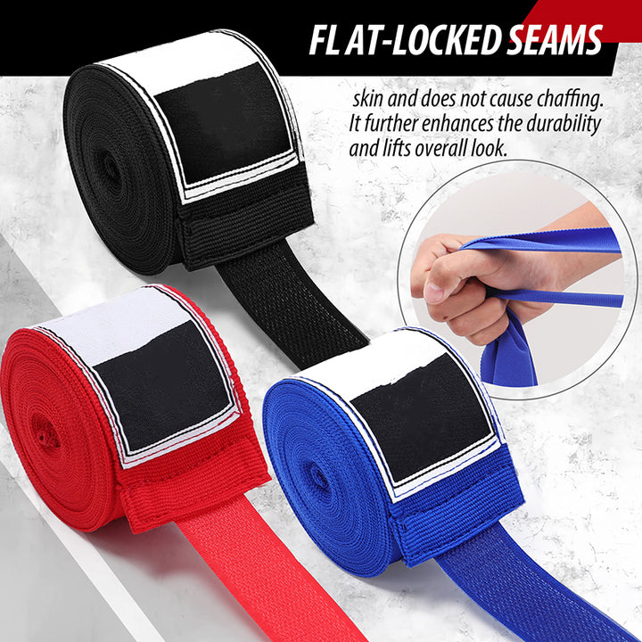 Premium Boxing Hand Wraps Inner Gloves – 180 Inch Elasticated Bandages with Thumb Loop, Wrist Protection for MMA, Muay Thai, Kickboxing, and Combat Sports