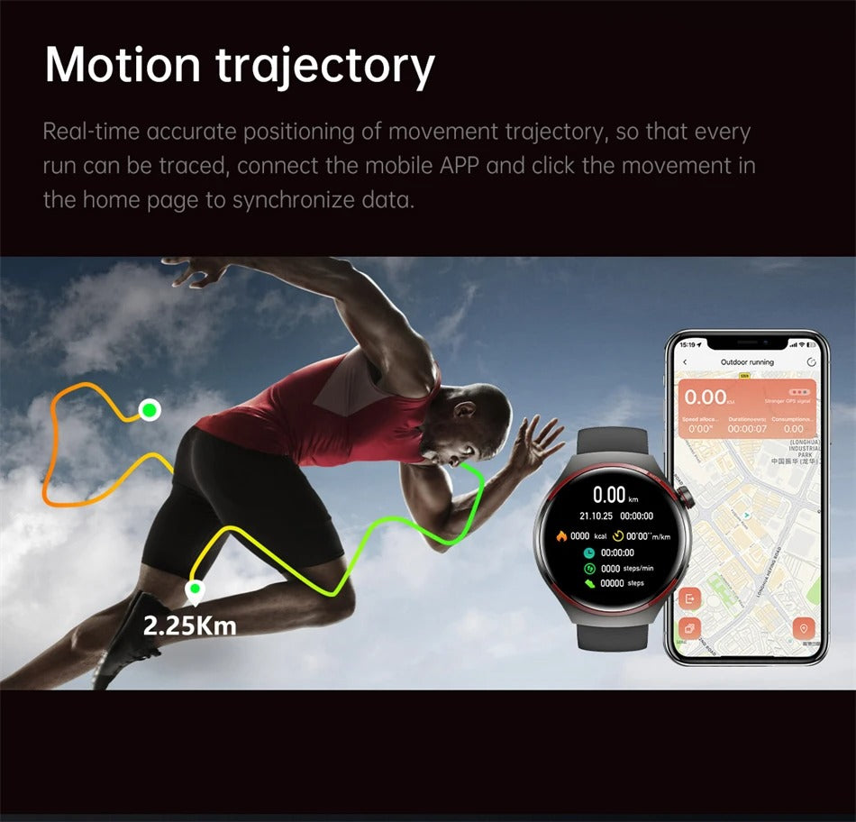 Premium Smartwatch for Men – 1.53'' AMOLED HD Screen, GPS, NFC, Bluetooth Calling, IP68 Waterproof, Heart Rate & Blood Pressure Monitoring, AI Voice Assistant, Sports & Fitness Tracker, 2024