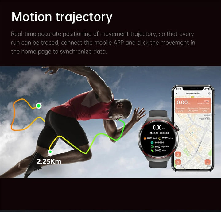 Premium Smartwatch for Men – 1.53'' AMOLED HD Screen, GPS, NFC, Bluetooth Calling, IP68 Waterproof, Heart Rate & Blood Pressure Monitoring, AI Voice Assistant, Sports & Fitness Tracker, 2024