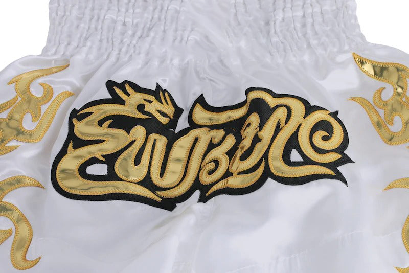 Premium Muay Thai Shorts 2024 – Unisex Boxing & Kickboxing Training Pants with Embroidery, Wide-Leg Design for Men, Women, Kids – Breathable Satin Polyester, Ideal for MMA, Sanda Martial Arts, Gym Workout Gear