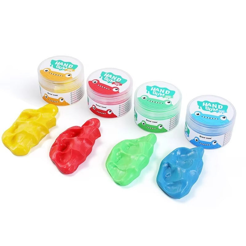 Premium Stress Relief Hand Putty Set – 4 Pcs Soft & Stretchy Silicone Therapy Putty for Finger Training, Decompression, and Children's Gifts – Non-Sticky, Bounceable & Durable