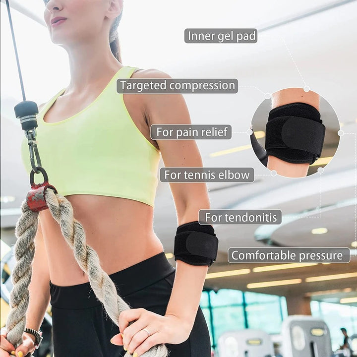 Premium Tennis Elbow Support Brace for Golfers, Epicondylitis Relief, Gym & Sport Protector, Adjustable Clasp for Badminton, Basketball, and Sports Injuries – 1PC