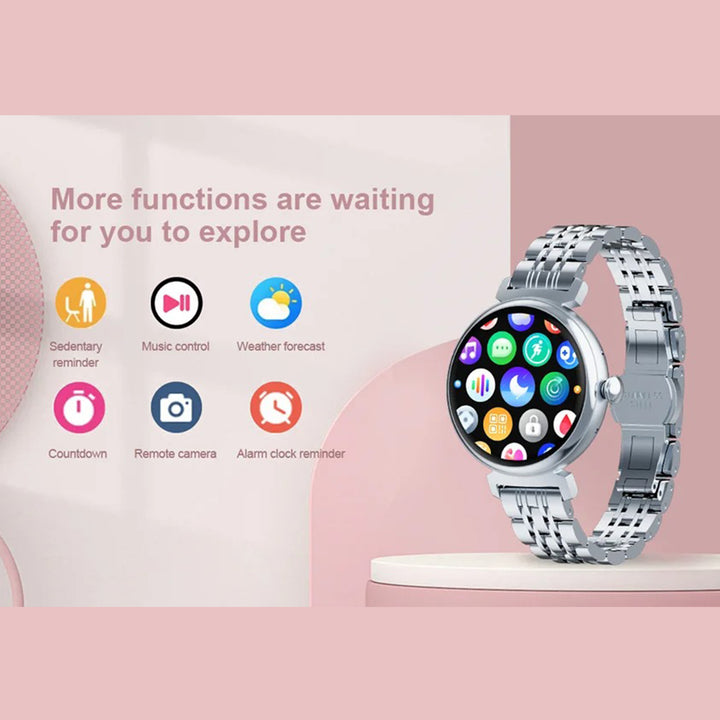 Premium Luxury Women's Smartwatch – Heart Rate, Blood Oxygen, Sleep Monitoring, Bluetooth Call, Diamond Bracelet, 1.32" HD Display, IP67 Waterproof, Fitness Tracker, Multi-Sport Modes