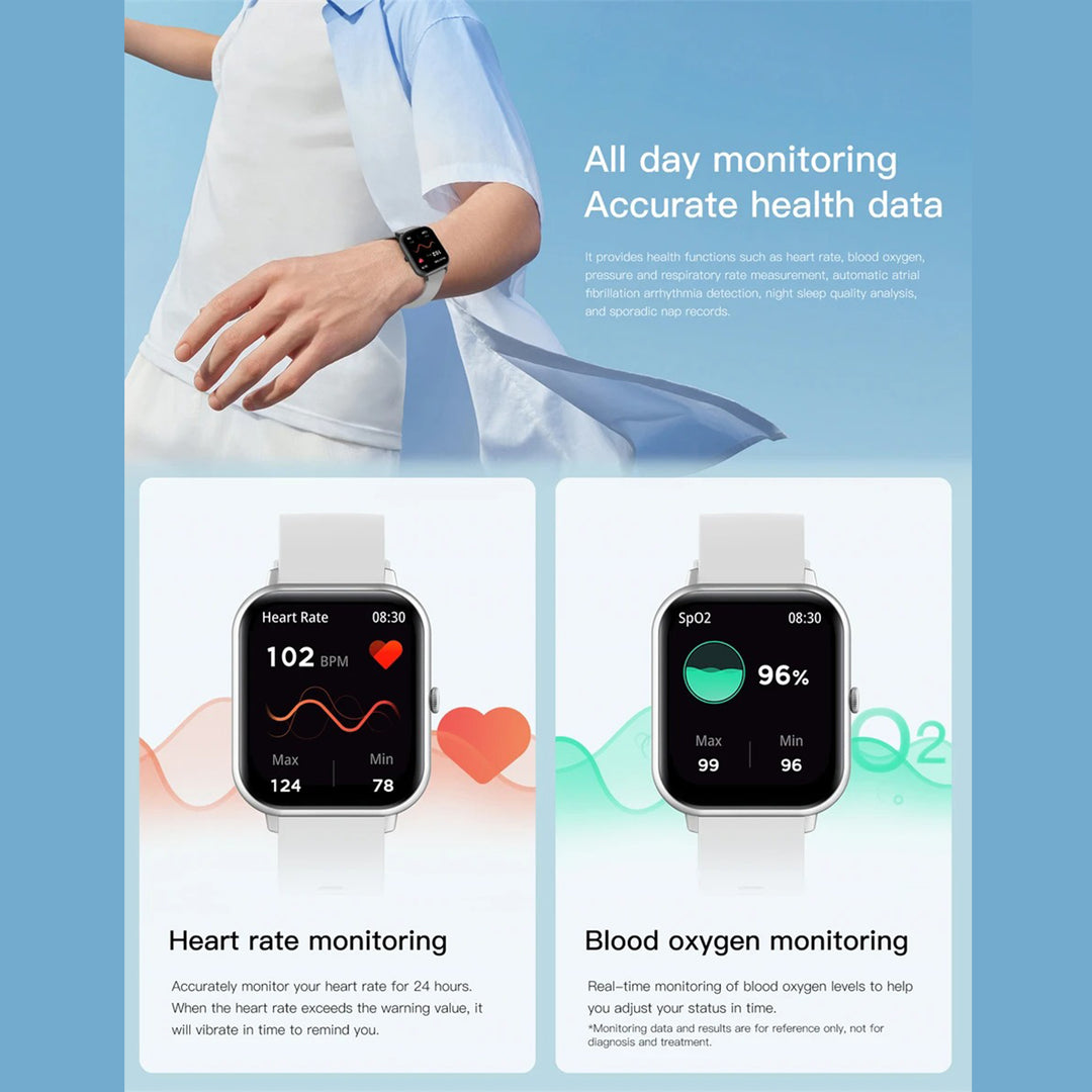 Premium Smartwatch for Women – Custom Dial, Bluetooth Calling, Music Control, IP67 Waterproof, Fitness Tracker, Heart Rate & Blood Pressure Monitor, Compatible with iOS & Android