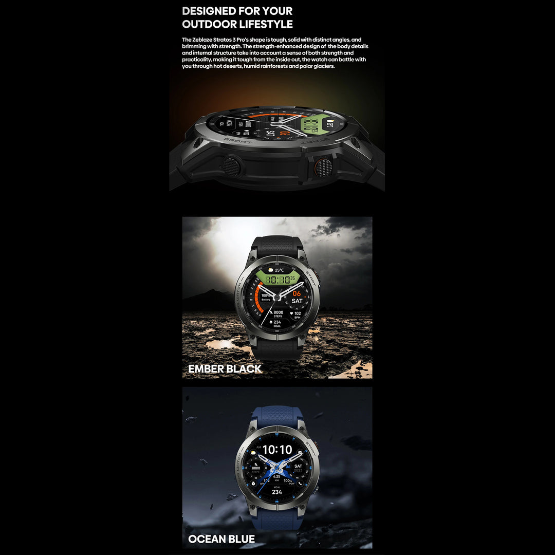 Premium GPS Sports Smartwatch for Men - 1.43” AMOLED, Built-in GPS, 100+ Sports Modes, Health Tracking, 18-Day Battery, Waterproof, Bluetooth Calls