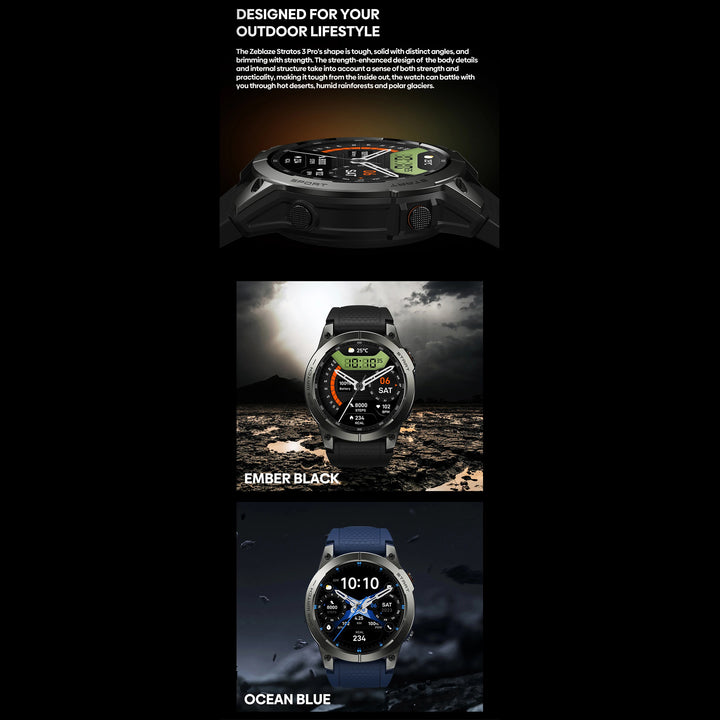 Premium GPS Sports Smartwatch for Men - 1.43” AMOLED, Built-in GPS, 100+ Sports Modes, Health Tracking, 18-Day Battery, Waterproof, Bluetooth Calls