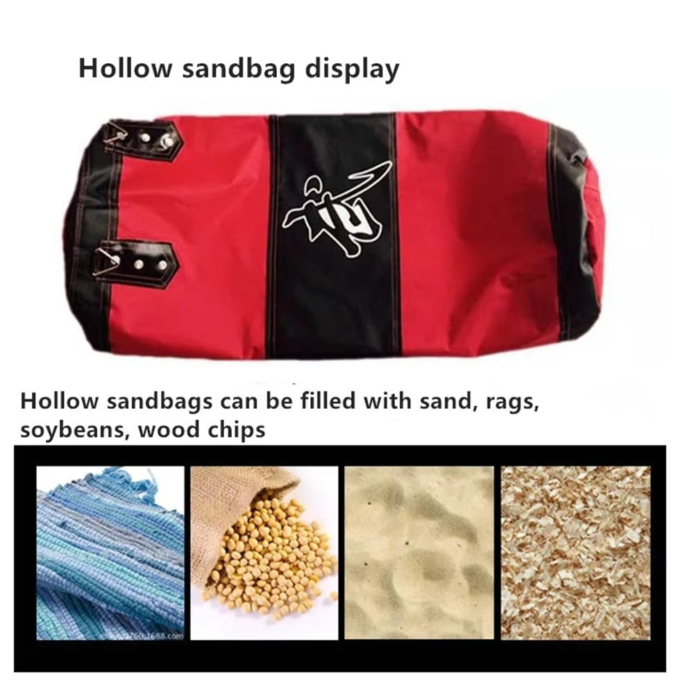 Premium Heavy Punching Sandbag – Durable Boxing Bag with Metal Chain Hook – Kick, Karate, Taekwondo Training – Includes Boxing Gloves, Wrist & Foot Guards, Shock-Absorbing Foam