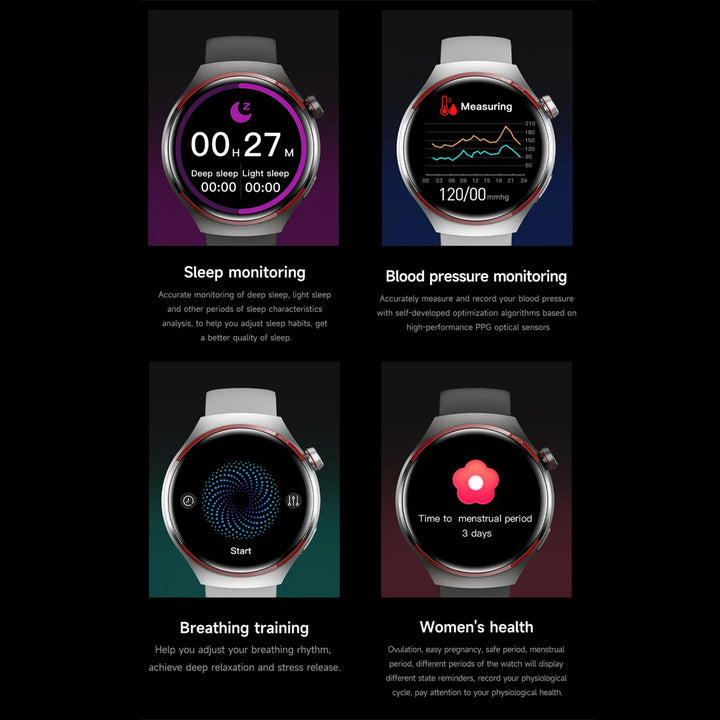 Premium Smartwatch for Men – 1.53'' AMOLED HD Screen, GPS, NFC, Bluetooth Calling, IP68 Waterproof, Heart Rate & Blood Pressure Monitoring, AI Voice Assistant, Sports & Fitness Tracker, 2024