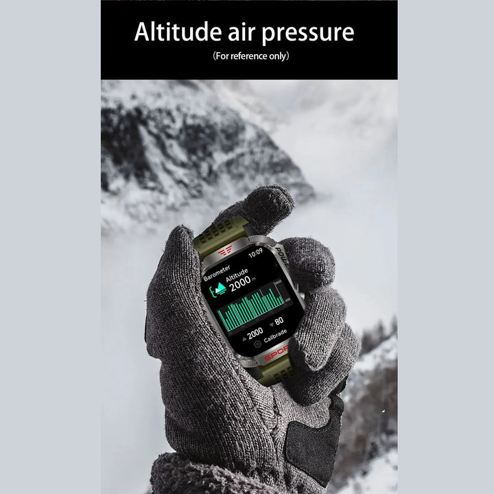 Premium GPS Smartwatch for Men – 2.01" HD Display, Waterproof, Bluetooth Calling, Compass, Flashlight, Fitness Tracker, 600mAh Battery, Outdoor Sport Mode