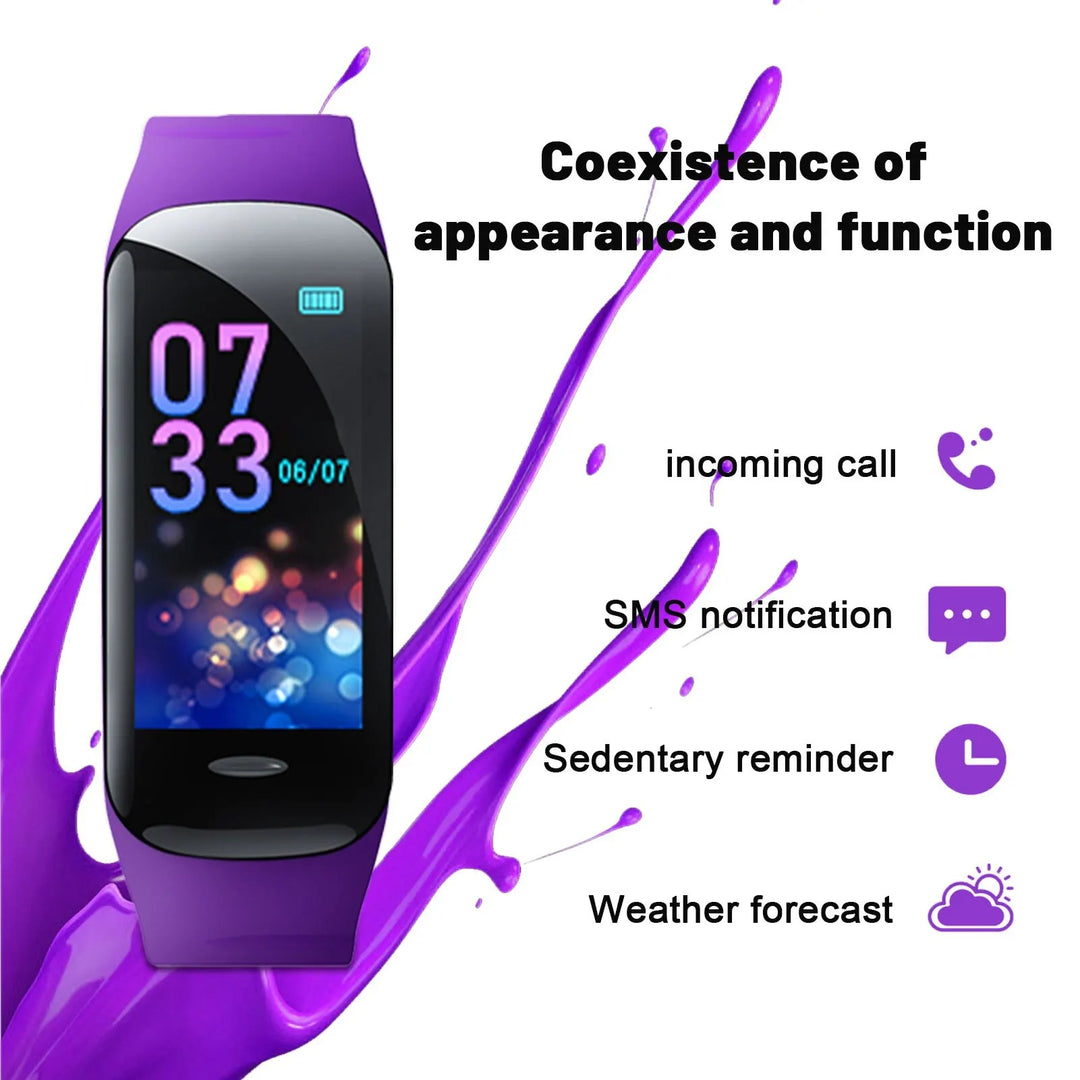 Premium Smart Fitness Watch – Heart Rate, Blood Pressure, Step Counting, Sleep Monitoring, Sports Tracker, Bluetooth, Multi-Sport Mode for Men & Women, Waterproof Wristband
