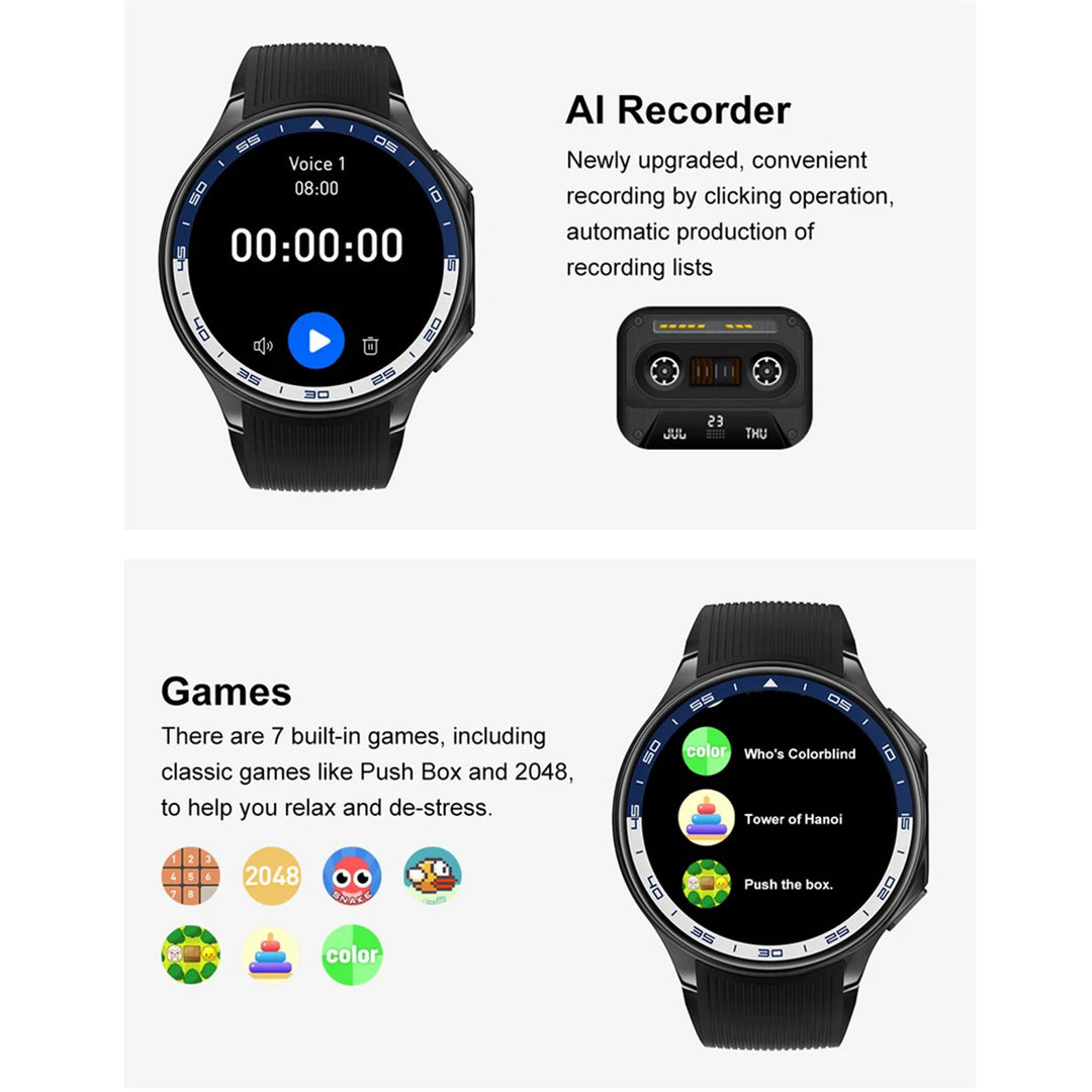 Premium Smartwatch for Men – 1.43'' 3D Surround Vision Display, 4GB RAM, 32GB Storage, Bluetooth Calling, Waterproof, Heart Rate & Sleep Monitoring, MP4 Video Playback, Voice Assistant