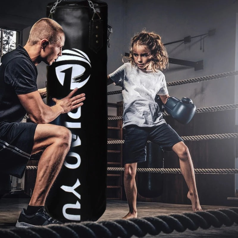 Premium Boxing Sandbag – High-Quality PU Punching Bag for Adult Practice – Durable Taekwondo, Karate & Thai Boxing Training – Includes Strong Metal Chain, Zipper Seal & Multiple Sizes