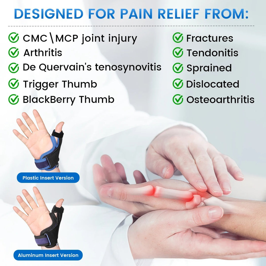 Premium Waterproof Silicone Thumb Brace for Tendonitis, Arthritis & Trigger Finger Pain Relief – Semi-Rigid Splint with Comfortable, Skin-Friendly Thumb Compression Sleeve, Fits Both Hands