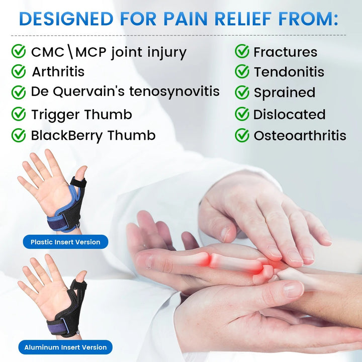 Premium Waterproof Silicone Thumb Brace for Tendonitis, Arthritis & Trigger Finger Pain Relief – Semi-Rigid Splint with Comfortable, Skin-Friendly Thumb Compression Sleeve, Fits Both Hands
