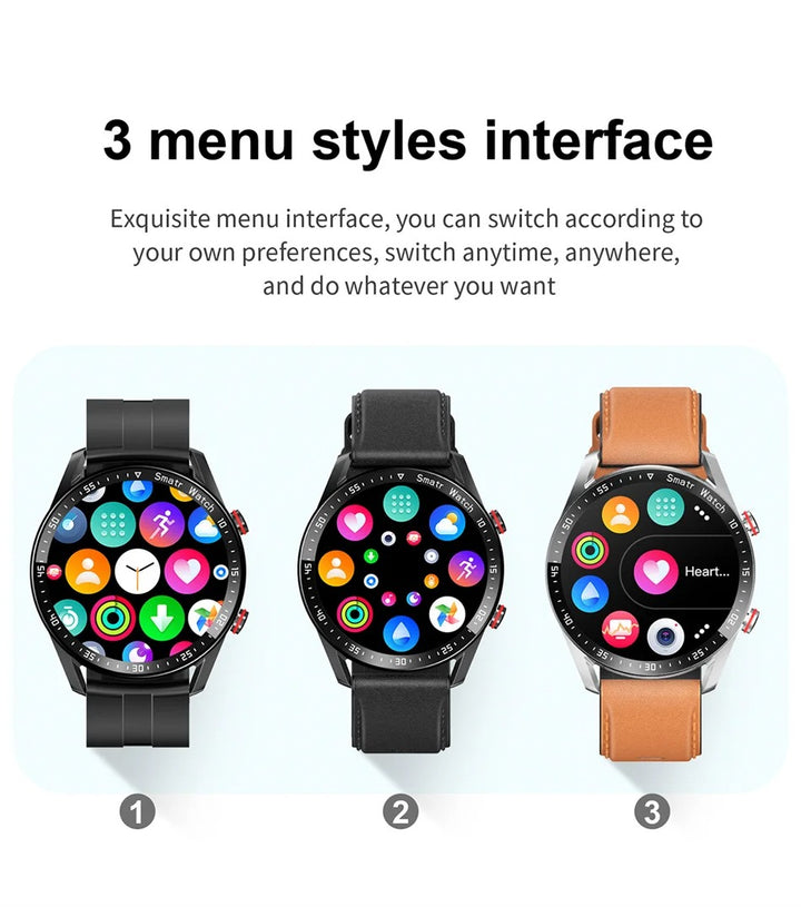 Premium Smartwatch for Men – Full Circle Touch Screen, Bluetooth Call, Waterproof, Heart Rate & Blood Pressure Monitoring, Sports Activity Tracker