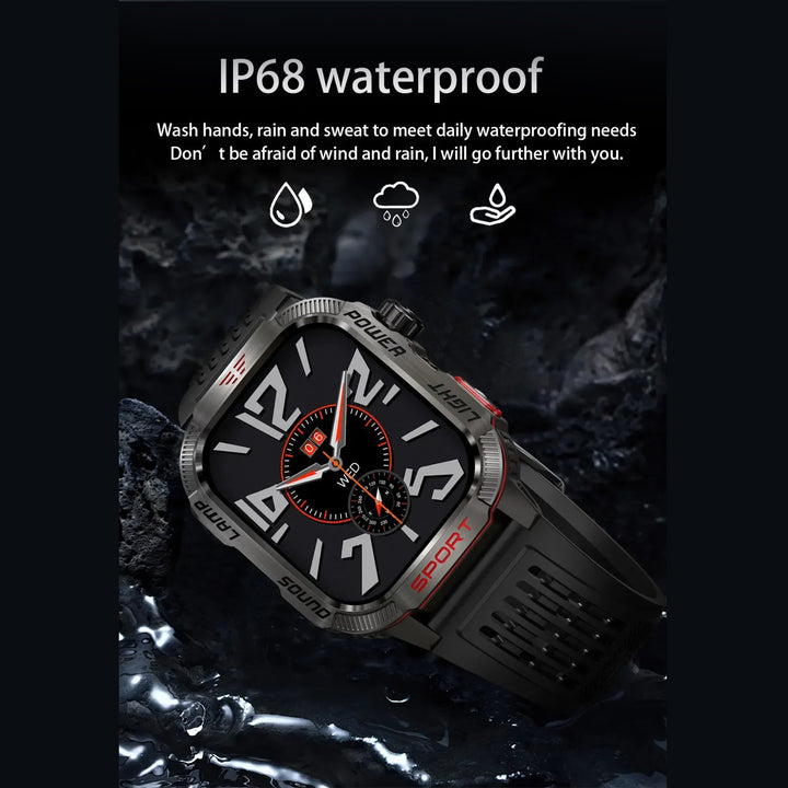 Premium GPS Smartwatch for Men – 2.01" HD Display, Waterproof, Bluetooth Calling, Compass, Flashlight, Fitness Tracker, 600mAh Battery, Outdoor Sport Mode