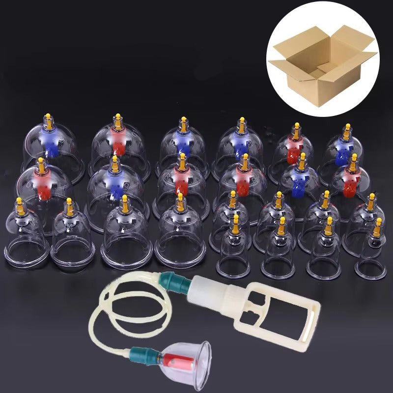 Premium Cupping Therapy Set – Vacuum Suction Cups for Massage, Anti-Cellulite, and Physiotherapy, Relieves Back, Neck, and Leg Pain, Improves Blood Flow, and Encourages Relaxation, Easy-to-Use with Pistol Grip Pump