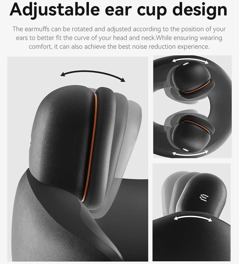 Premium U-Shaped Travel Neck Pillow – Noise Cancelling Memory Foam – Breathable Skin-Friendly Fabric – Detachable Earmuffs for Enhanced Comfort – Portable & Supportive for Travel, Office, and Home