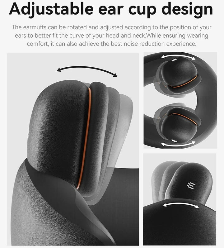 Premium U-Shaped Travel Neck Pillow – Noise Cancelling Memory Foam – Breathable Skin-Friendly Fabric – Detachable Earmuffs for Enhanced Comfort – Portable & Supportive for Travel, Office, and Home