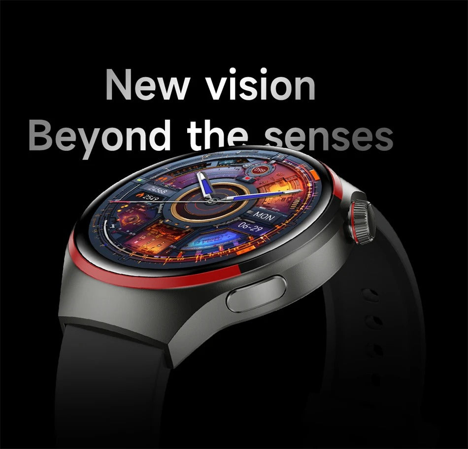 Premium Smartwatch for Men – 1.53'' AMOLED HD Screen, GPS, NFC, Bluetooth Calling, IP68 Waterproof, Heart Rate & Blood Pressure Monitoring, AI Voice Assistant, Sports & Fitness Tracker, 2024