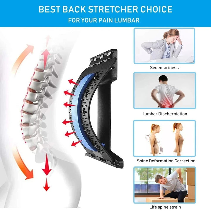 Premium 4-Level Neck Stretcher with Massage Apparatus – Magnetotherapy and Back Stretch Massager for Lumbar and Cervical Spine Support, Pain Relief, Adjustable Ergonomic Design for Neck and Upper Back