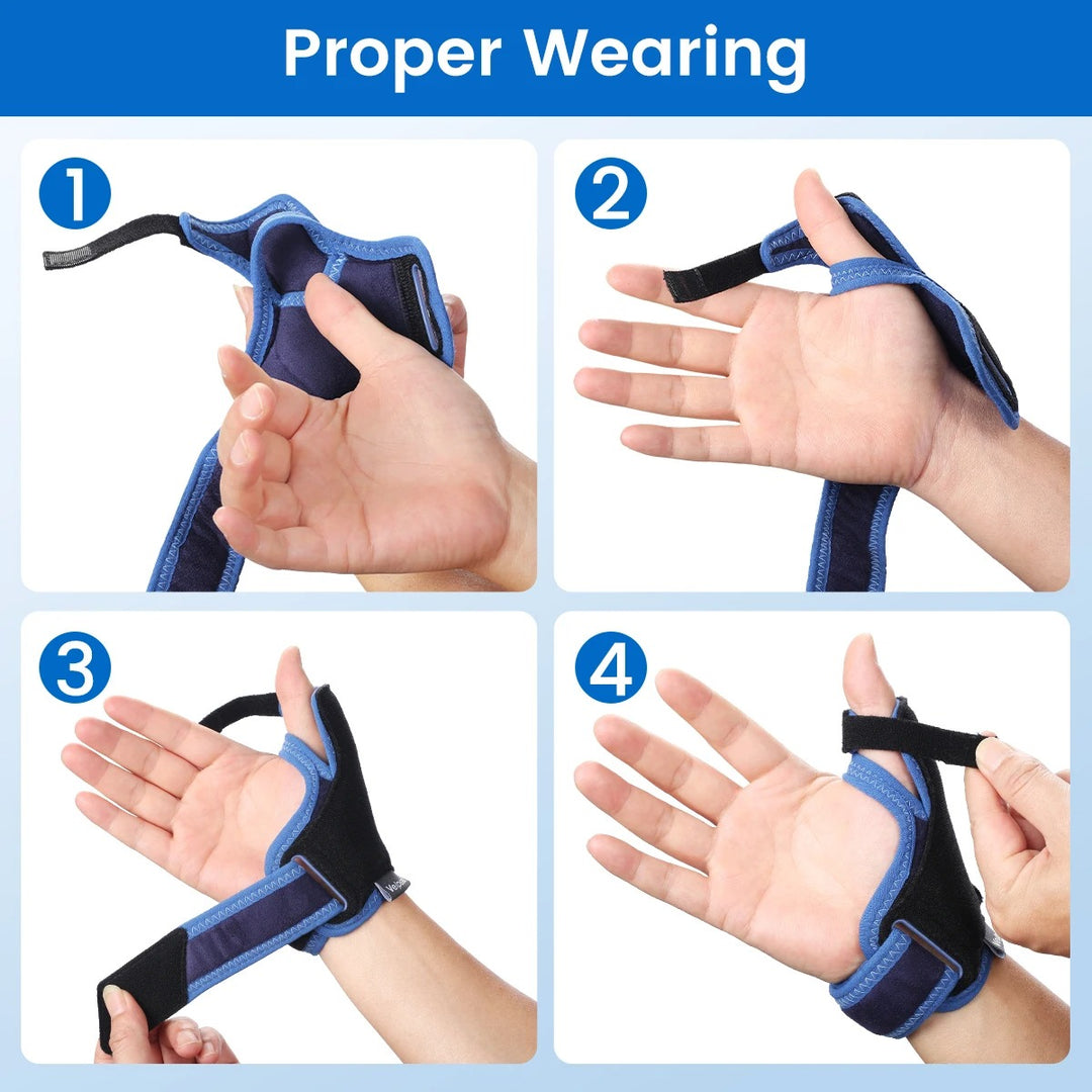 Premium Waterproof Silicone Thumb Brace for Tendonitis, Arthritis & Trigger Finger Pain Relief – Semi-Rigid Splint with Comfortable, Skin-Friendly Thumb Compression Sleeve, Fits Both Hands