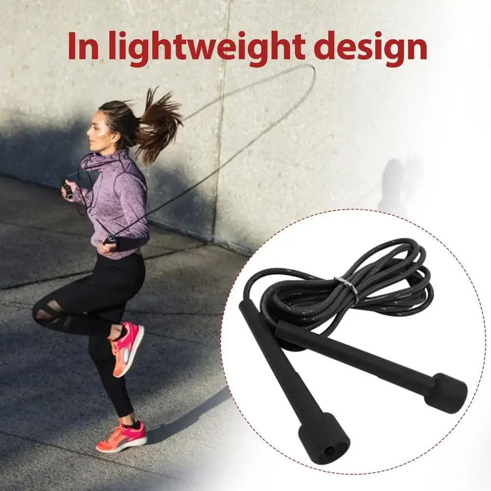 Premium PVC Skipping Rope – Adjustable Length Jump Rope for Fitness Training, Weight Loss, and Cardio Exercise, 2.3m Long, Soft & Lightweight, Durable 4mm Diameter Cable