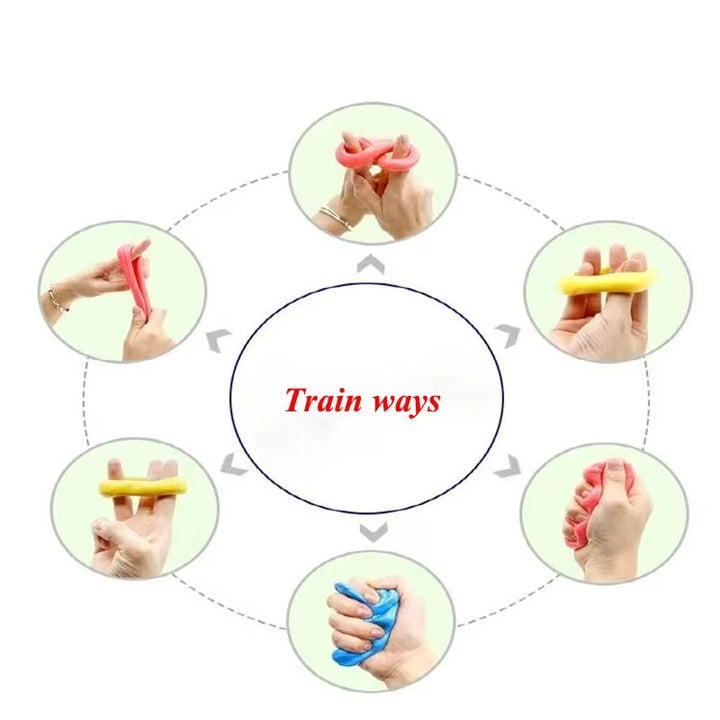 Premium Stress Relief Hand Putty Set – 4 Pcs Soft & Stretchy Silicone Therapy Putty for Finger Training, Decompression, and Children's Gifts – Non-Sticky, Bounceable & Durable