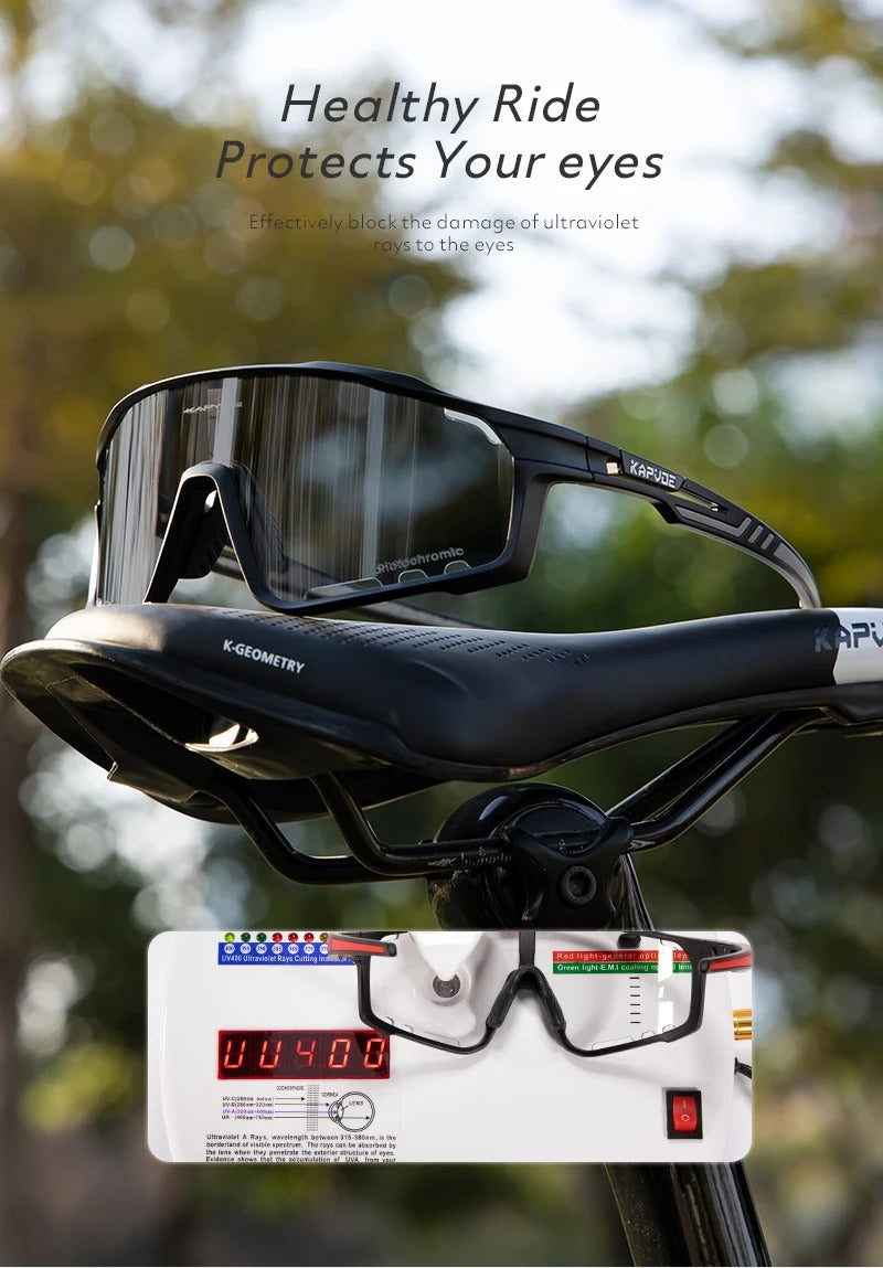 Premium Photochromic Cycling Sunglasses for Men & Women – UV400 Protection, Adjustable Lenses, Sports Eyewear for Running, MTB, Bike, Road Cycling & Driving