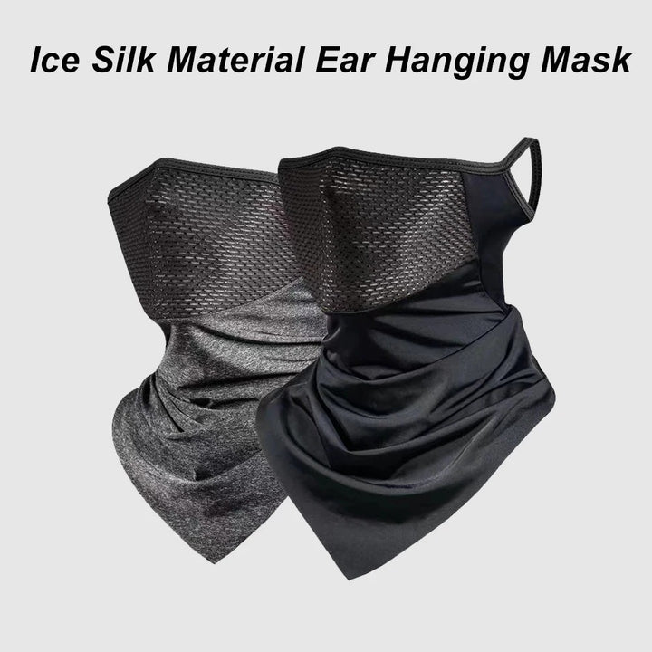 Premium Breathable Ear Hanging Mask – Ice Silk Cycling Face Cover, Triangle Headscarf, Nylon Cool Material for Outdoor Sports and Riding Protection