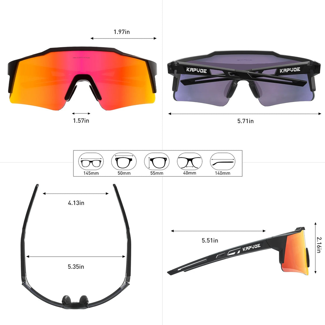 Premium Polarized Cycling Sunglasses – UV400 Protection, TR90 Frame, MTB & Bike Eyewear for Men & Women, Outdoor Sports Goggles with 1 or 4 Lens Options