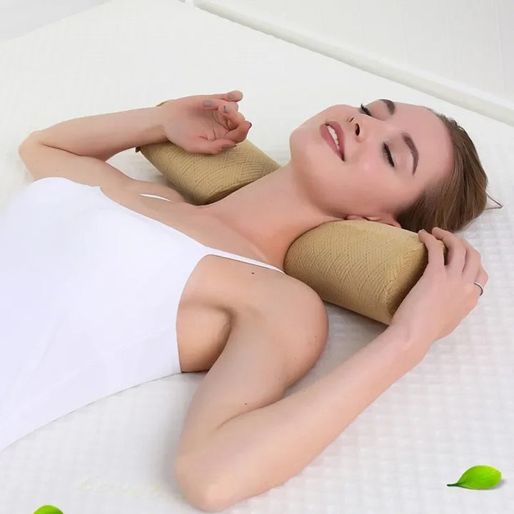 Premium Memory Foam Roll Pillow – Therapeutic Neck, Knee, & Leg Support – Cylinder Bolster for Sleeping, Back & Side Sleepers – Pain Relief, Spinal Alignment, Removable Cooling Cover – Ergonomic & Durable