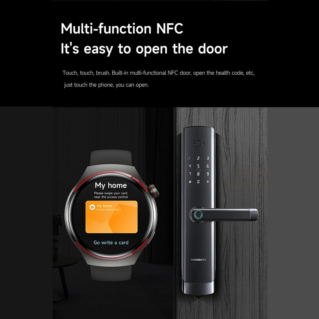 Premium Smartwatch for Men – 1.53'' AMOLED HD Screen, GPS, NFC, Bluetooth Calling, IP68 Waterproof, Heart Rate & Blood Pressure Monitoring, AI Voice Assistant, Sports & Fitness Tracker, 2024