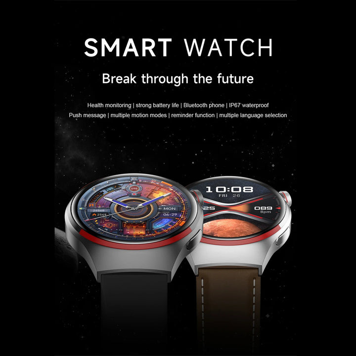 Premium Smartwatch for Men – 1.53'' AMOLED HD Screen, GPS, NFC, Bluetooth Calling, IP68 Waterproof, Heart Rate & Blood Pressure Monitoring, AI Voice Assistant, Sports & Fitness Tracker, 2024