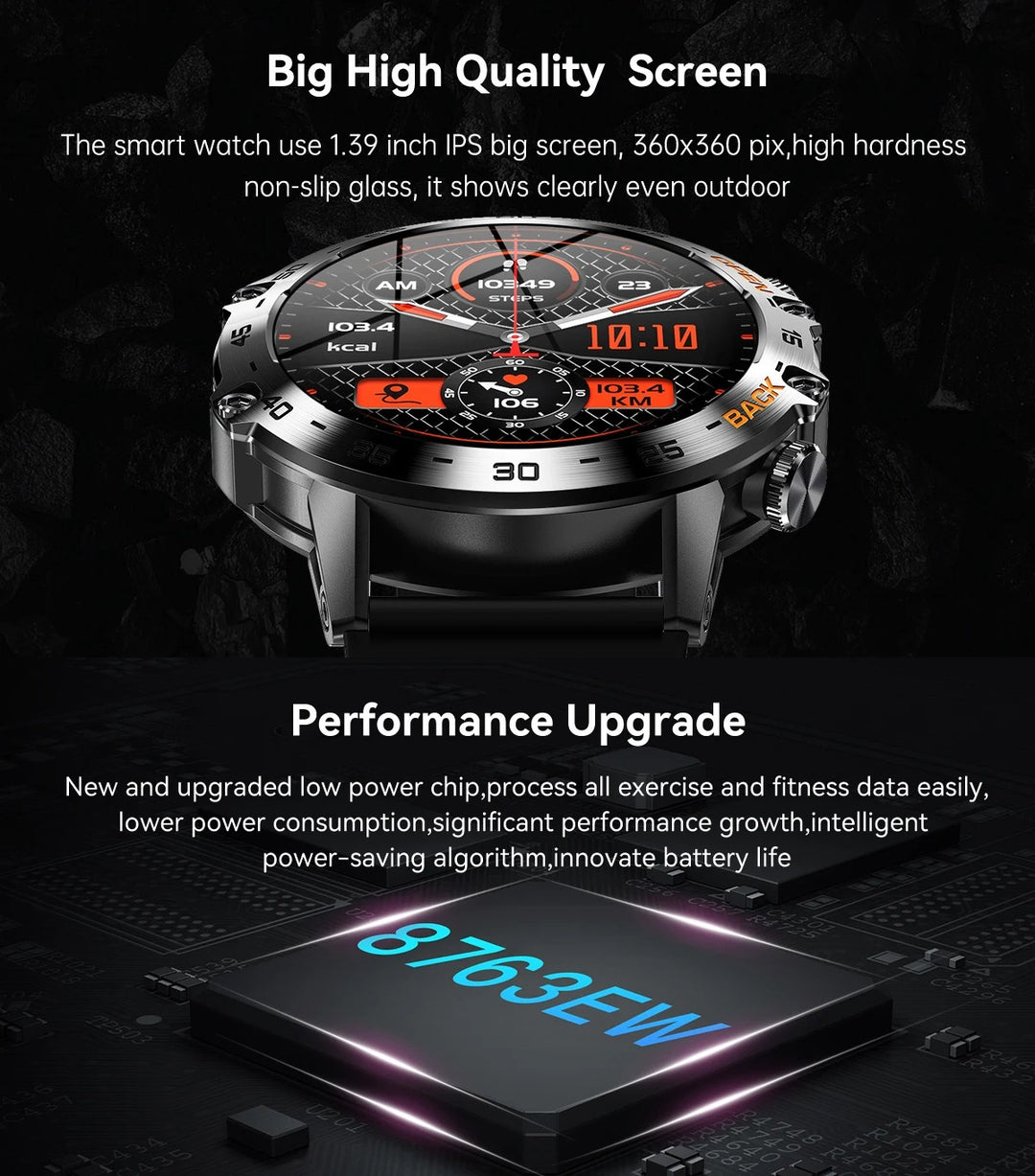 Premium Bluetooth Call Smartwatch for Men - IP67 Waterproof, 1.39-inch Display, Fitness Tracker, Sports Modes, Compatible with Android & iOS