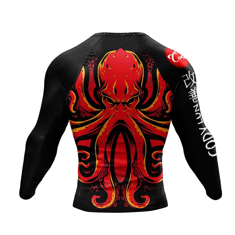 Premium Jiu Jitsu Rash Guard Set – 4-Piece MMA Sportswear Kit for Men, Includes Kimono T-shirt, Pants, Muay Thai Shorts, and BJJ Compression Gear for Gym, Boxing, and Training